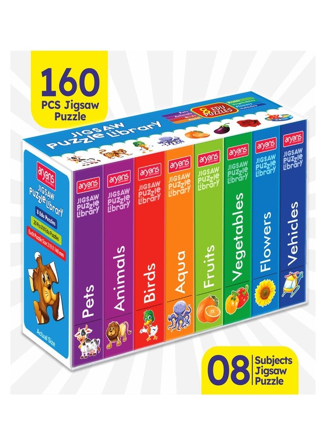 YUIOP - Jigsaw Puzzle Library - Jigsaw Puzzles for Kids - Explore Pets, Animals, Birds, Aqua, Fruits, Vegetables, Flowers, Vehicles - Fun & Learn (Pack of 8) - Image 2